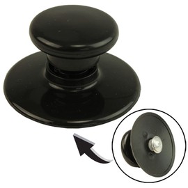 SPARES2GO Universal Glass Lid Knob & Safety Skirt for 1.5L 3L 3.5L 5.5L 5L 6.5L Round & Oval Rice/Slow Cookers (Black)