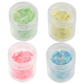TEHAUX Chunky Iridescent Glitter Flakes for Crafts Nail Art Face Body Shimmer Night Glow Sequins Mixed Colors
