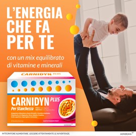 Carnidyn Plus Integratore Alimentare per Stanchezza Mentale e Fisica, 20 Bustine da 5g da Sciogliere in Acqua, Gusto Passion Fruit