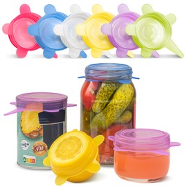 Orblue Silicone Stretch Lids 6-Pack Small for Fresh Food Storage - Seal in Flavors, Keep Food Fresh and Reduce Waste Multicolored