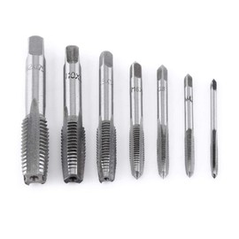 Tapping Tool Set, Bearing Steel Hand Tap with Straight Slot, 7 Pieces, Hand Tap, Metric Tap, Steel Tap M3, M4, M5, M6, M8, M10, M12