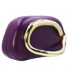 Boutique De FGG PU Leather Metal Clutches Women Formal Purple