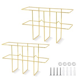 AshKiz SDS Binder Holder Wall Mount, MSDS Wall Mount, SDS Binder Holder, MSDS Wall Station for File Magazine Safety Sheet Organizer Display Office School Home Gold (2Pack)