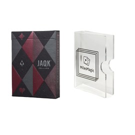 MilesMagic Jaqk Cellars Playing Cards Limited Rose Edition Rare Deck by Theory11 with Crystal Clear Acrylic Transparent Card Storage Protector Clip