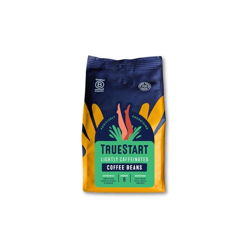 TrueStart Coffee Beans Lightly Caffeinated 200g – Mycotoxin-Free Coffee, Medium