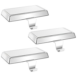 Abilat 3 Pack Silver Christmas Stocking Holder, Metal Stocking Holder for Mantle Fireplace Table Christmas Decoration, Non-Slip Heavy Stocking Holder with Hook