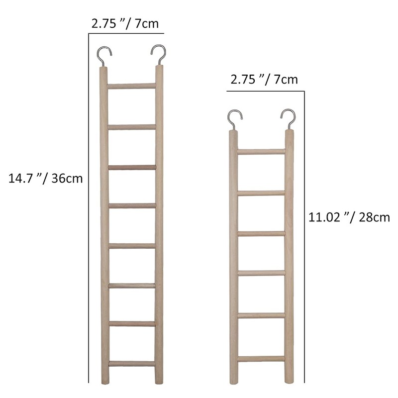 2pcs Birdie Basics Wooden Ladder for Bird Cage Climbing Ladder