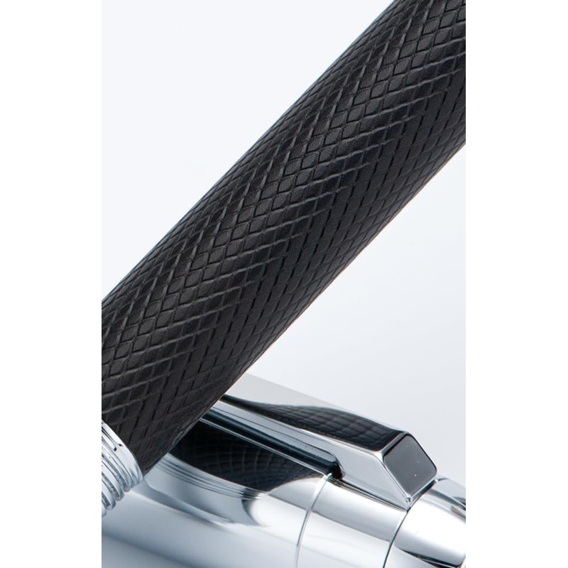 Jinhao 92 Pluma estilográfica negra plateada, punta media, metal sólido