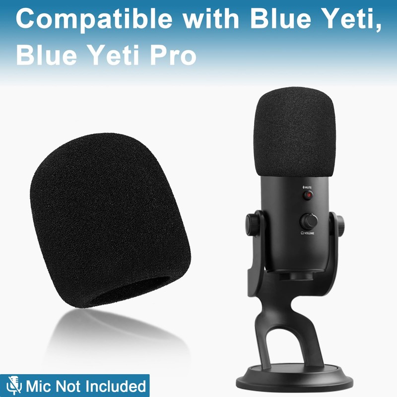 Microphone Cover, Compatible with Blue Yeti, ChromLives Microphone Windscreen Foam