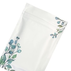 Double Sided White-Blue Smell Proof Resealable Flat Storage Packaging Food, Candy, Cookies treat Bags for Small Business, Bulk, Home Use, Beauty Sample (1000, 4.72 inch x 7.09 inch)