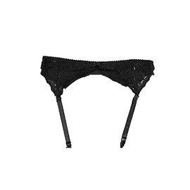 Mytoptrendz® Womens Medium Black Suspenders Belt Embroidery Lace With Elastane and Adjustable Straps- (Black- M- L)