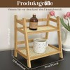 Kitchen Organiser 2 Tiers, Spice Rack, Standing, Bamboo Imitation Rattan