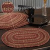 VHC Brands Cider Mill Primitive Jute Red Textured Striped Oval