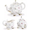 Grace's Teaware Grace Teaware Happy Elephant Dragonfly Butterfly Teapot/Sugar Creamer.