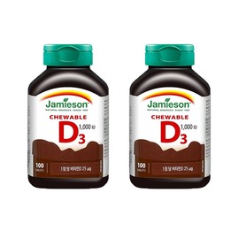 Jamieson Chewable Vitamin D Chocolate Flavor 1+1 Set (700mg x 100 tablets x 2 bottles) 200-day supply / 자미에슨 츄어블 비타민D 초콜릿맛 1+1 세트 (700mg x 100정 x 2병) 200일분