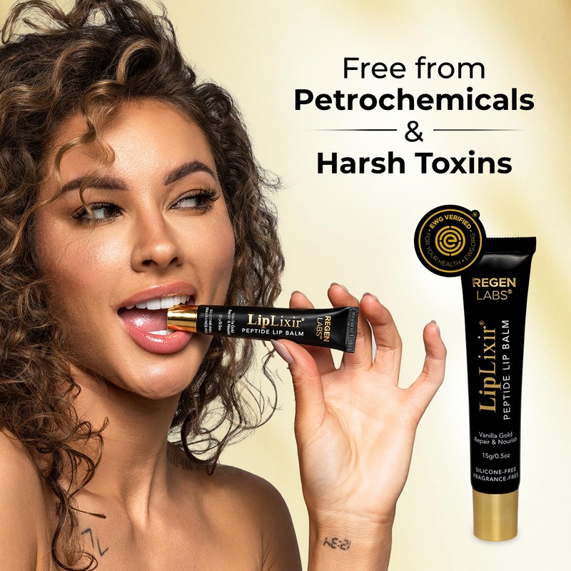 LipLixir Non Toxic Peptide Lip Balm – EWG® VERIFIED, All-Natural,