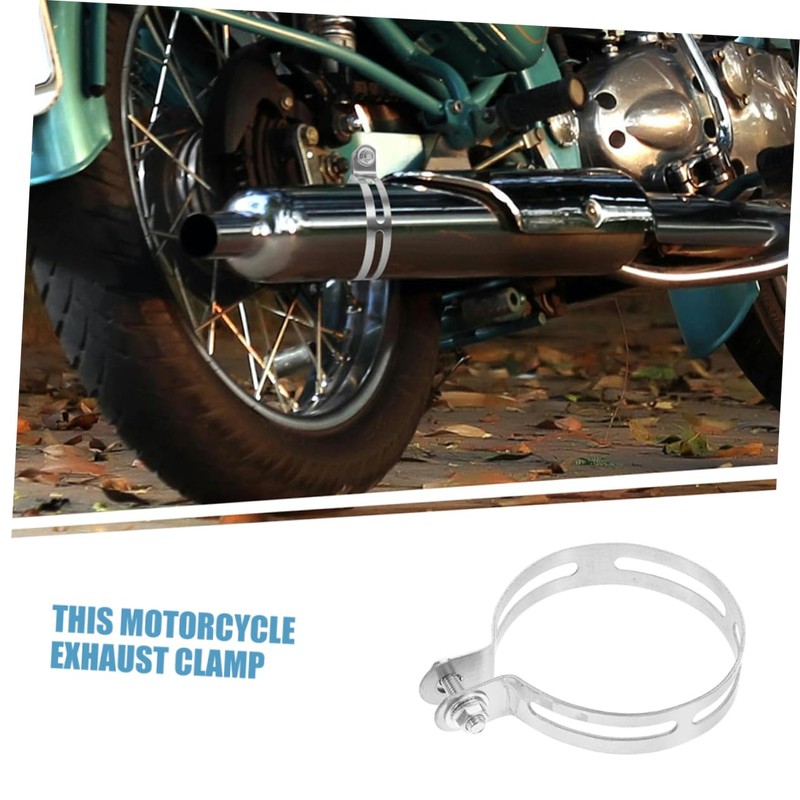Mobestech Stainless Steel Motorcycle Exhaust Clamp for Bikes Hanger for