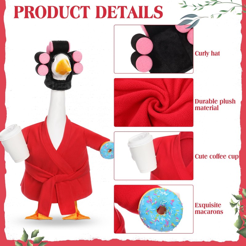 Shyyween Spring Porch Goose Outfits 23 Inch Lady Goose Robe