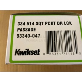 Kwikset 334SQT-514 Passage Pocket Door Locks, Matte Black