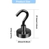 L0famy 8PCS Magnetic Hooks 35lbs Pull, 20mm Neodymium Strong Magnets,