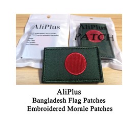 2 PCS AliPlus Bangladesh Flag Patches Embroidered Tactical Military Morale Patch Applique Fastener Hook and Loop