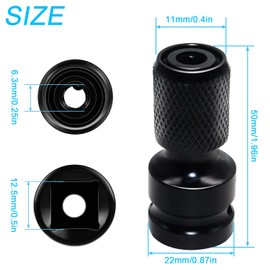 GIAK Socket Adapter Hex Shank Adapter 1/2 Square Drive to 1/4 Hex Shank Quick Release Converter 2 Pieces Hex Socket Adapter for Impact Ratchet Wrench