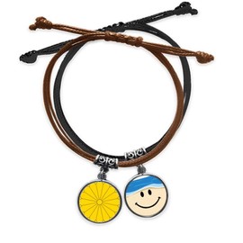 MCJS japan national emblem country bracelet hand chain leather sling fwristband