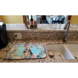 Caroline's Treasures CK3405DDM Airedale Terrier Dish Drying Mat Absorbent Dish Drying Mat Pad for Kitchen Counter Dish Drainer Mat for Countertop, 14 x 21", Multicolor