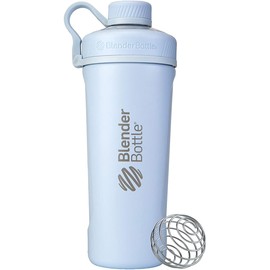 BlenderBottle Radian Shaker Cup Insulated Stainless Steel Water Bottle with Wire Whisk, 26-Ounce, Matte Arctic Blue