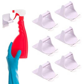 Bettli 6 Pcs Wall Mounted Spray Bottle Hook Bracket Spray Bottle Organizer Adhesive Hook Kitchen Bathroom Storage Hook