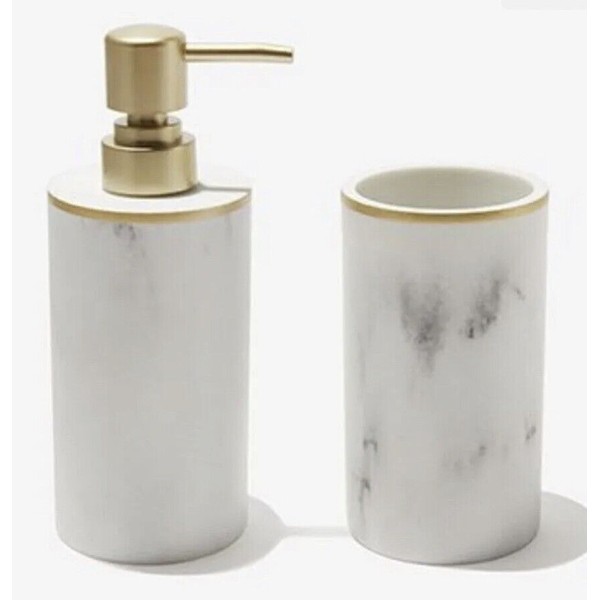 Sunday Citizen Bathroom Set Soap Dispenser & Toothbrush Cup -