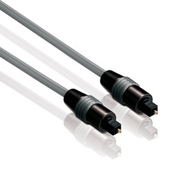 HDSupply TC030-030 Toslink S/PDIF Audio Cable, Optical Fibre, Male to Male, Diameter 6.0 mm, 3.00 m, Grey