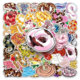 Bric Dodo Pack of 50 Snake Stickers Car Laptop Phone Guitar Skateboard Motorcycle Bicycle Snake Stickers Set Vinyl Waterproof Aesthetic Stickers for Teenagers Children Adults