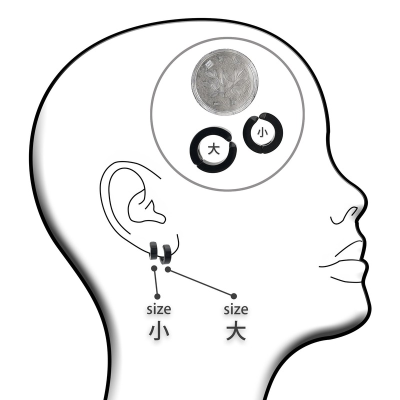 Five Ships, Ear Cuffs, Pair, Titanium, Fake Piercings, With Cross,