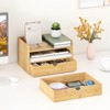 Wisuce Bamboo Desk Organizer - Mini Bamboo Desk Drawer Tabletop