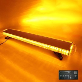 12V-28V nterval LED Light Wrecker Beacon Flashing Light Strobe Light Bar Emergency LED LightBar Trailer LED Light Bar (47 inch Amber)