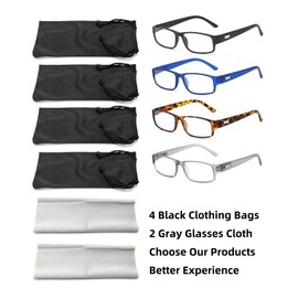 4-Pairs Blue Light Blocking Reading Glasses Men Women Comfort Spring Hinges Computer Readers Glasses, 4 Pack Mix Colors 2.25 x