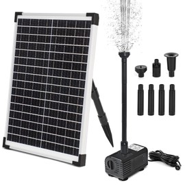 ECO-WORTHY Solar Water Fountain Pump Kit 216 GPH Flow 13W Adjustable Dry-Run Protection Solar Pond Pump Monocrystalline Solar Panel Powered Water Pump for Ponds, Garden, Waterfall, Pool, Birdbath