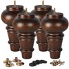 La Vane 6 inch Wooden Furniture Legs, 4PCS Soild Wood