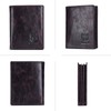 BULLCAPTAIN Men's Retro Leather Wallets with Large Capacity with RFID