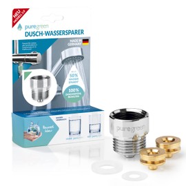 puregreen 2 x Shower Water Savers, Easy Installation, Suitable for Almost All Shower Fittings and Shower Heads, Save Up to 50% Water without Loss of Comfort