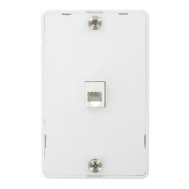 Leviton 40216-W 6P6C Screw Terminal Telephone Wall Jack, White