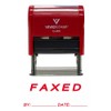 FAXED By Date Self Inking Rubber Stamp (Red Ink) Medium