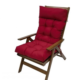 Indoor/Outdoor High Back Patio Seat Cushions,Waterproof Garden Cushion Set for Rocking Chair, Lounge Cushion Anti-Slip Thickened High Back Patio Seat Pads (Wine Red)