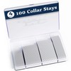100 Plastic Collar Stays for Men's Dress Shirts - Plastic