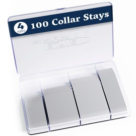 100 Plastic Collar Stays for Men's Dress Shirts - Plastic Collar Stays for Men (4 Sizes)