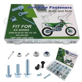 REARACE 250PCS Fastens Bodywork Plastics Fairing Bolts Kit Fit for KX60 KX65 KX80 KX85 KX100 KX112 KX125 KX250 KX420 KX500 KX250F KX450F KX250X KX450X Bolt Kit Screws Fasteners