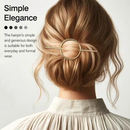 Gold Round Hair Clips Hollow Circle Hair Barrettes for Women Fashion Geometric Hairpins Minimalist Hair Accessories Hair Fork Metal Ponytail Hairpin Retro for Girls