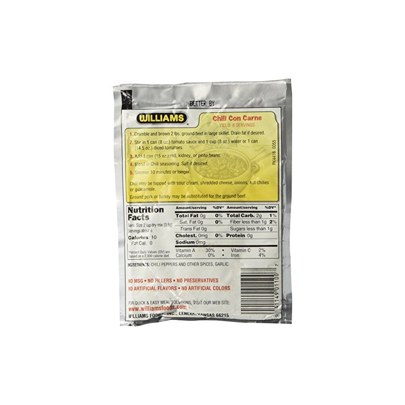 Williams Original Chili Seasoning (Pack of 6)