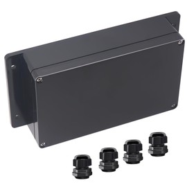 Junction Box IP65 Waterproof ABS Plastic Electrical Project Case Power Junction Boxes, Project Box with Fixed Ear Black 7.87x4.72x2.2 inch (200 x 120 x56 mm)